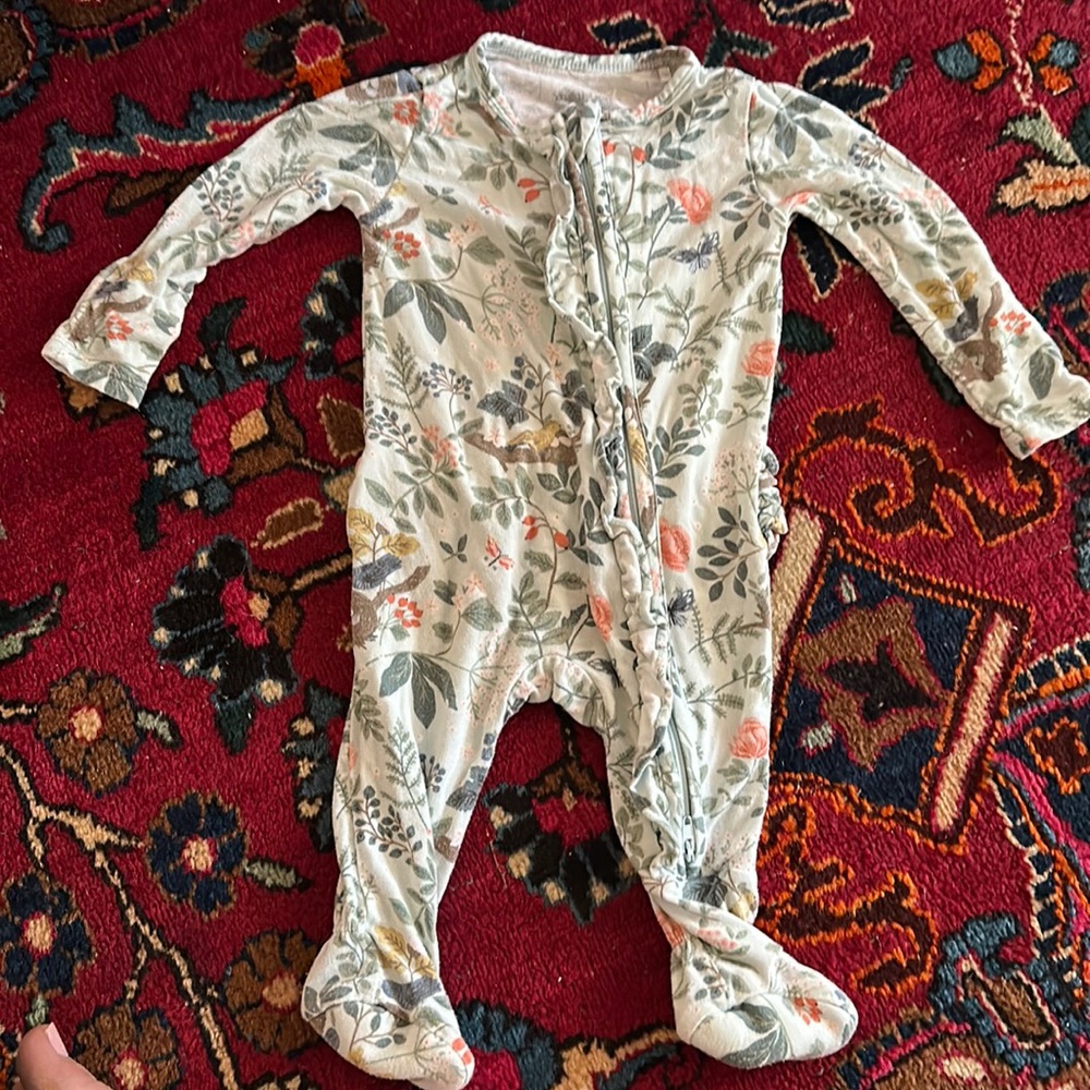 Precious Angel Dear Double Zip Up 0-3 Month Footie PJs